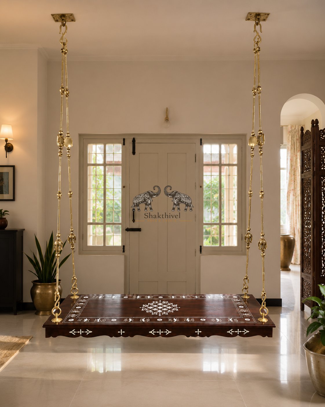Royal Inlay Wooden Jhula Plank