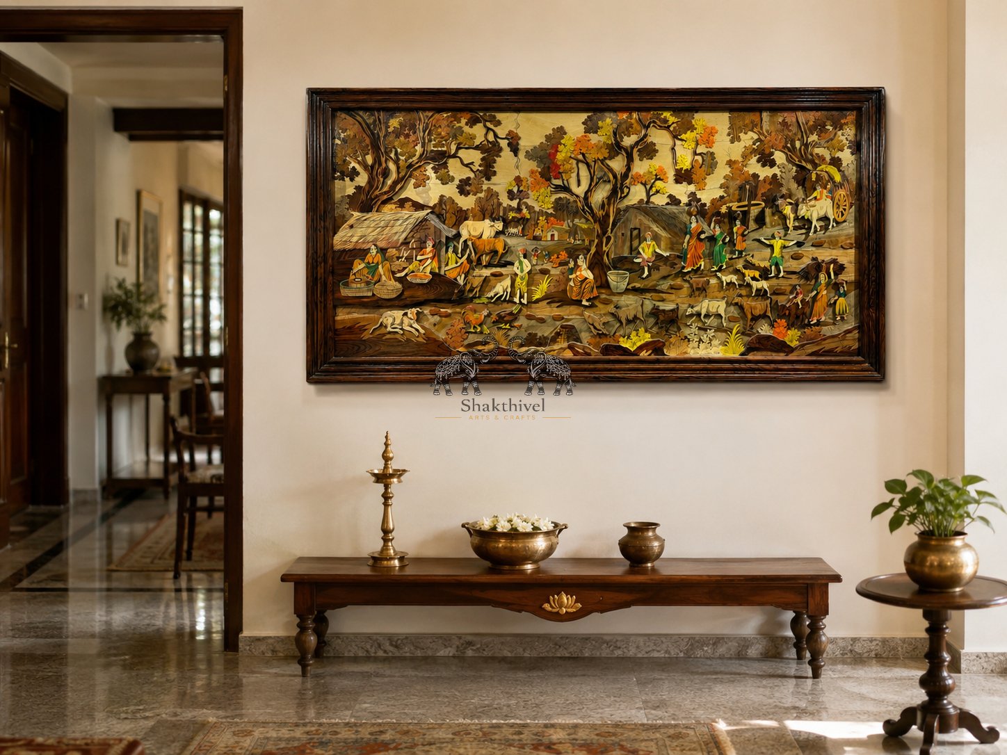 Halli Jeevana Rosewood Art Panel