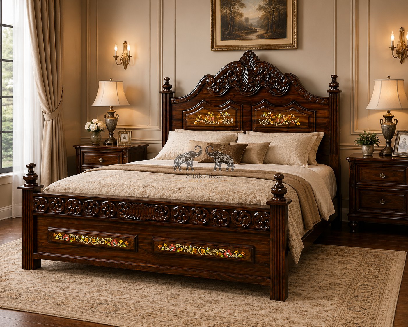 Vintage Royal Collection Rosewood Bed