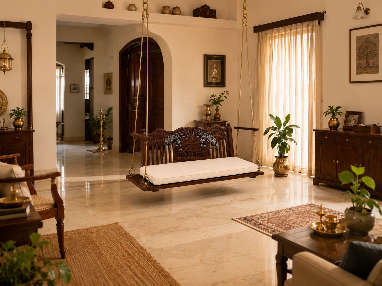 Colonial Style Rosewood Indoor Jhula