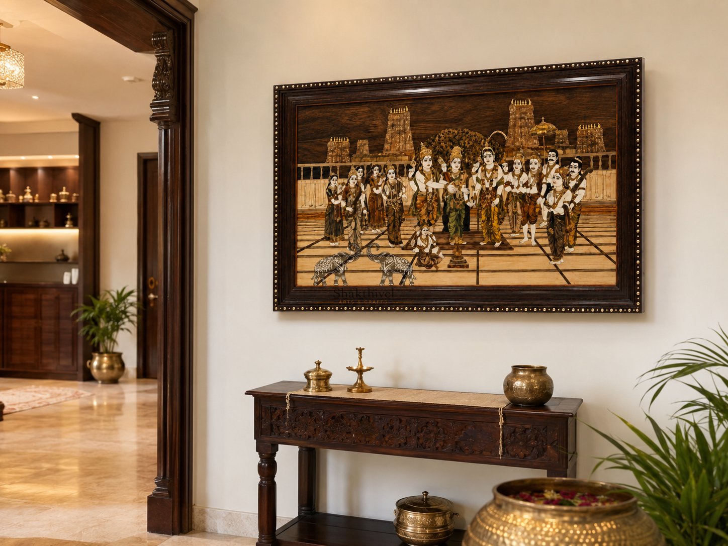 Srinivasa Kalyana Rosewood Inlay Panel