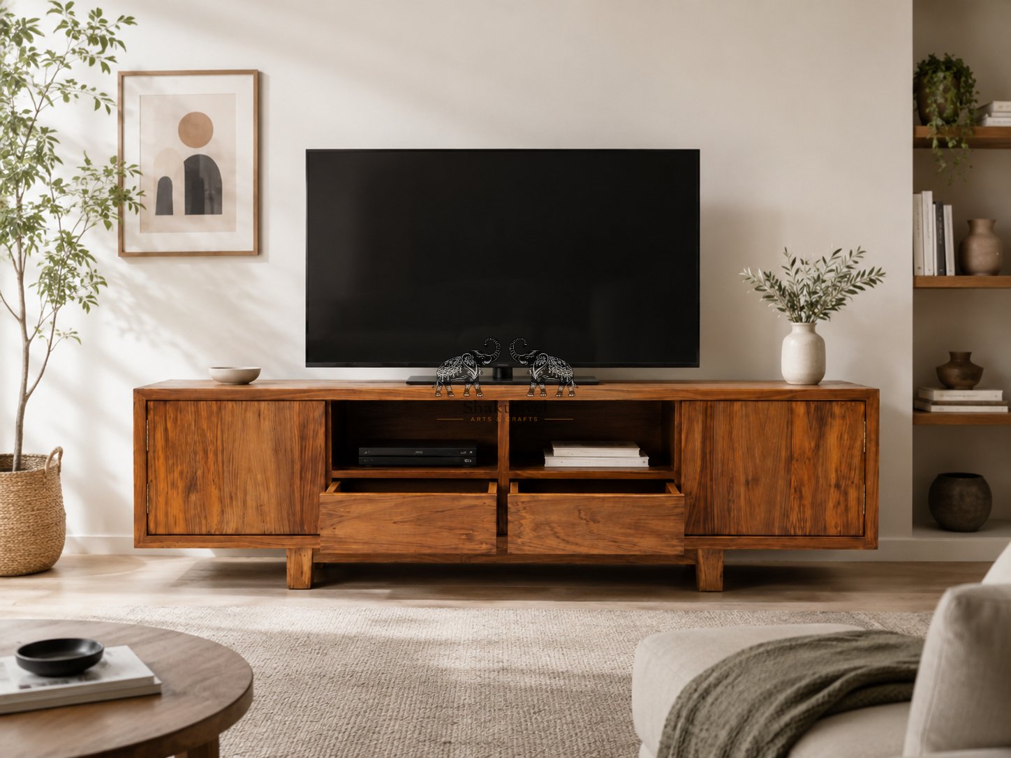 Minimalist Teakwood Entertainment Unit