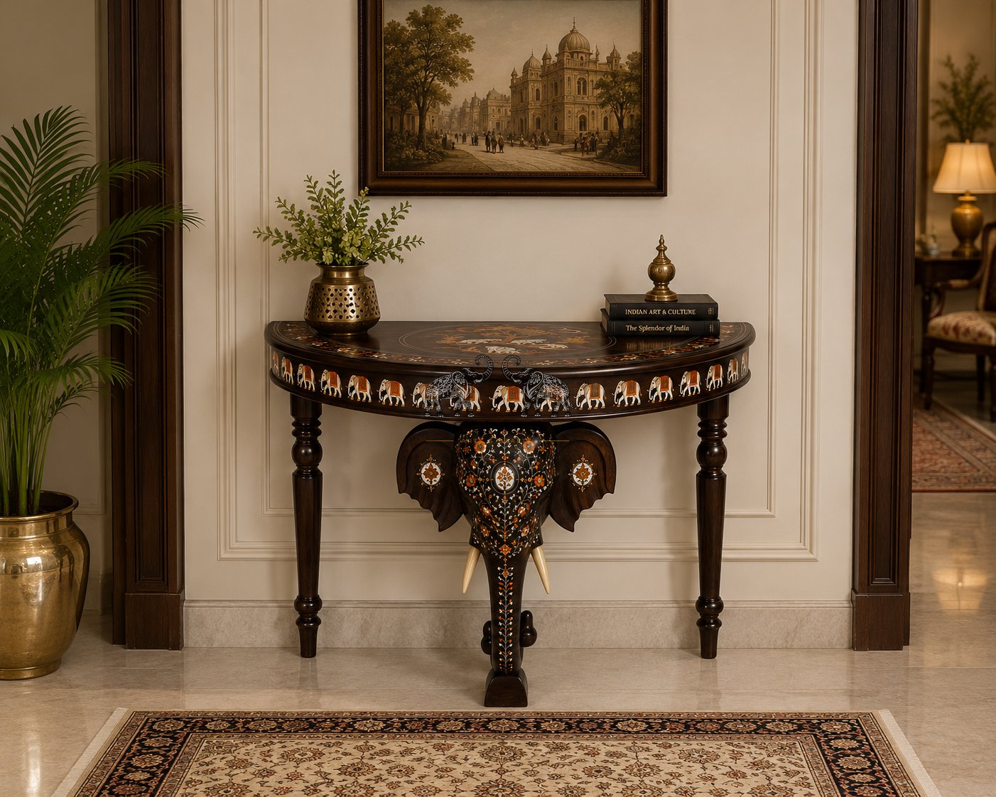 Royal Elephant Heritage Console Table