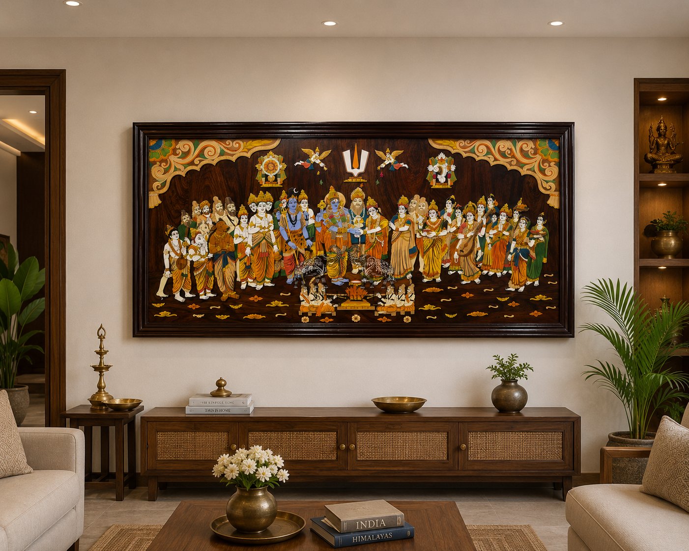 Srinivasa Kalyanam – Royal Mysore Rosewood Wall Panel