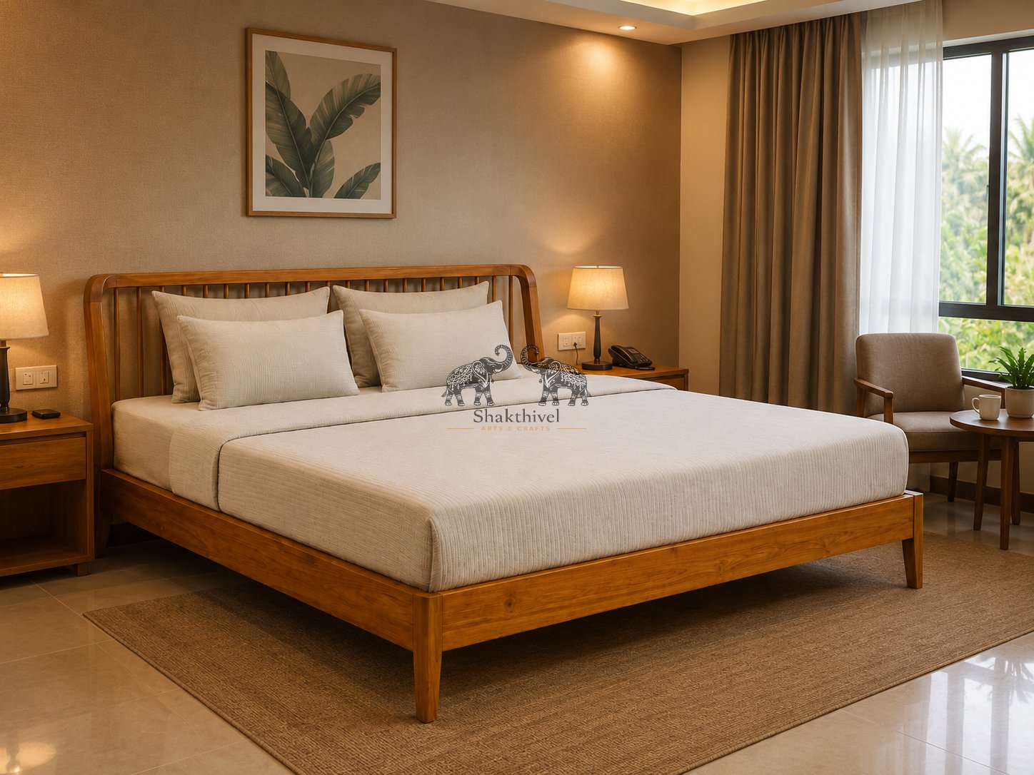 Nordic Style Wooden Bed
