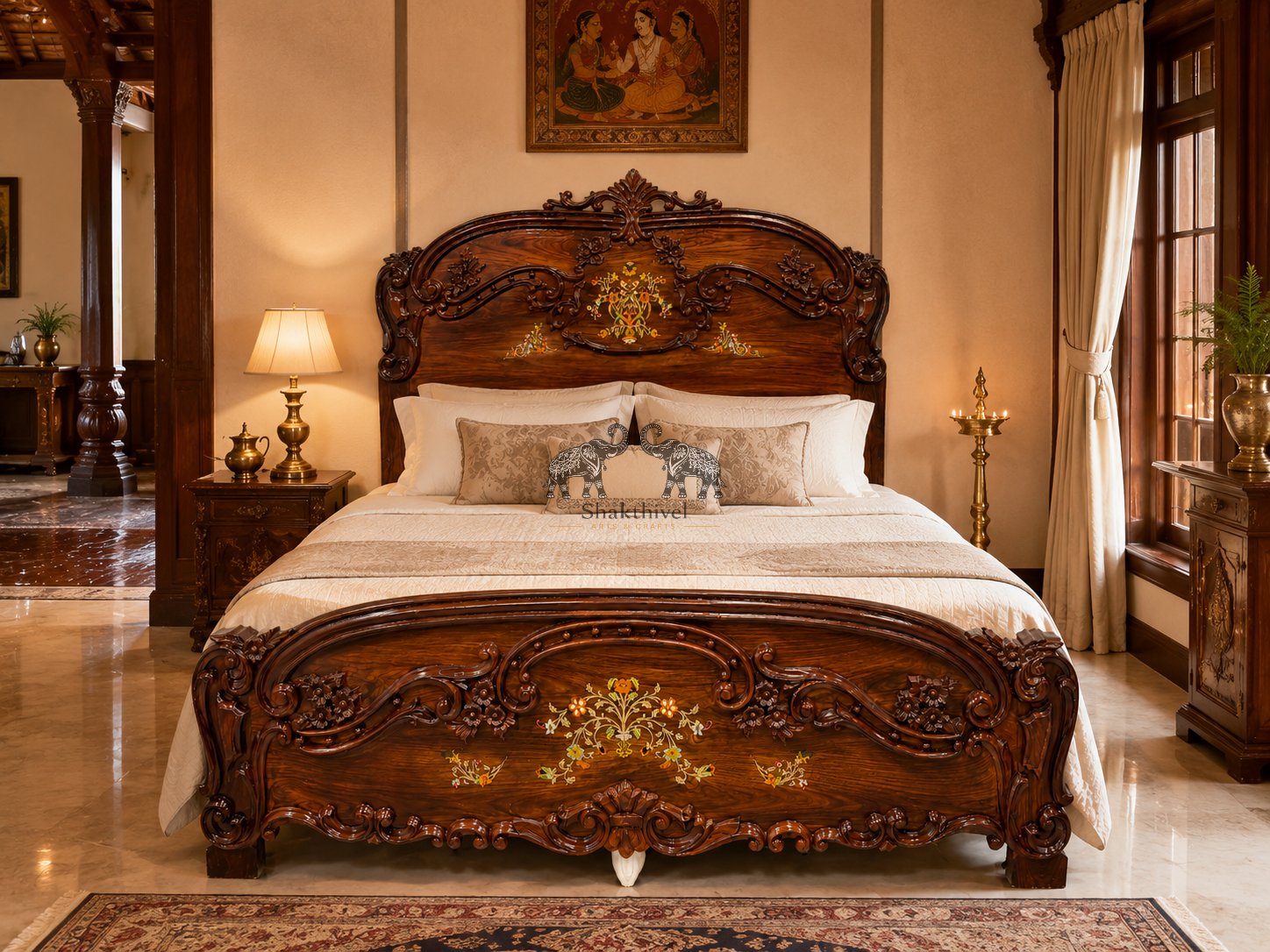 Pushpa Mahal Rosewood Bed Cot