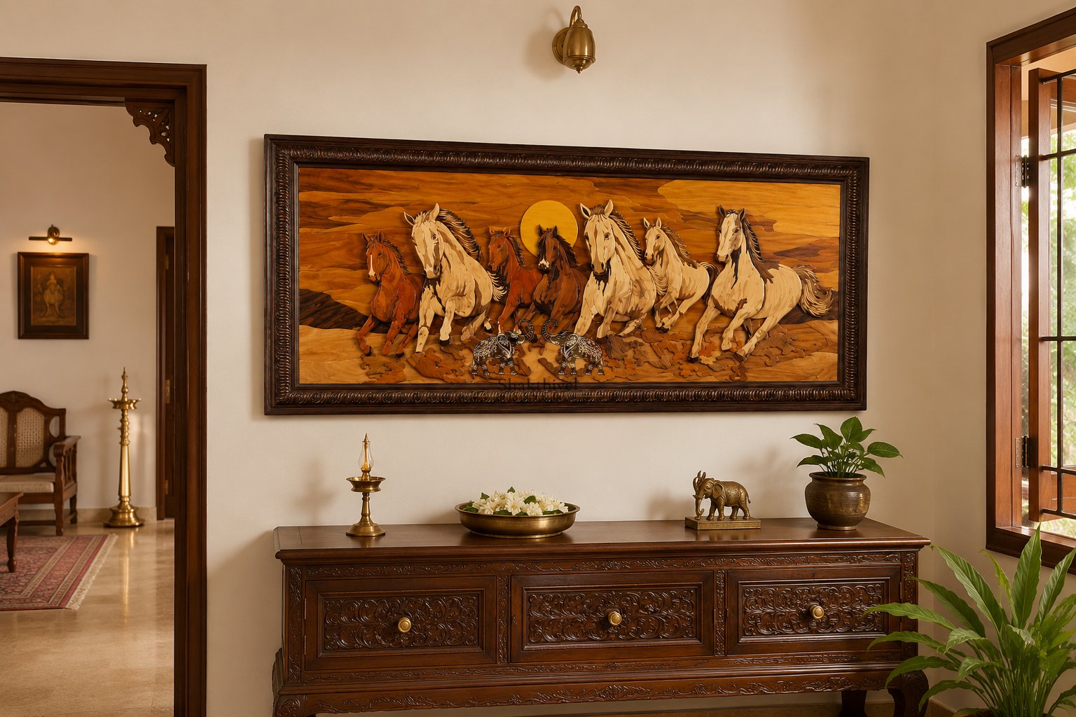 Galloping Horses Handcrafted Wall Art