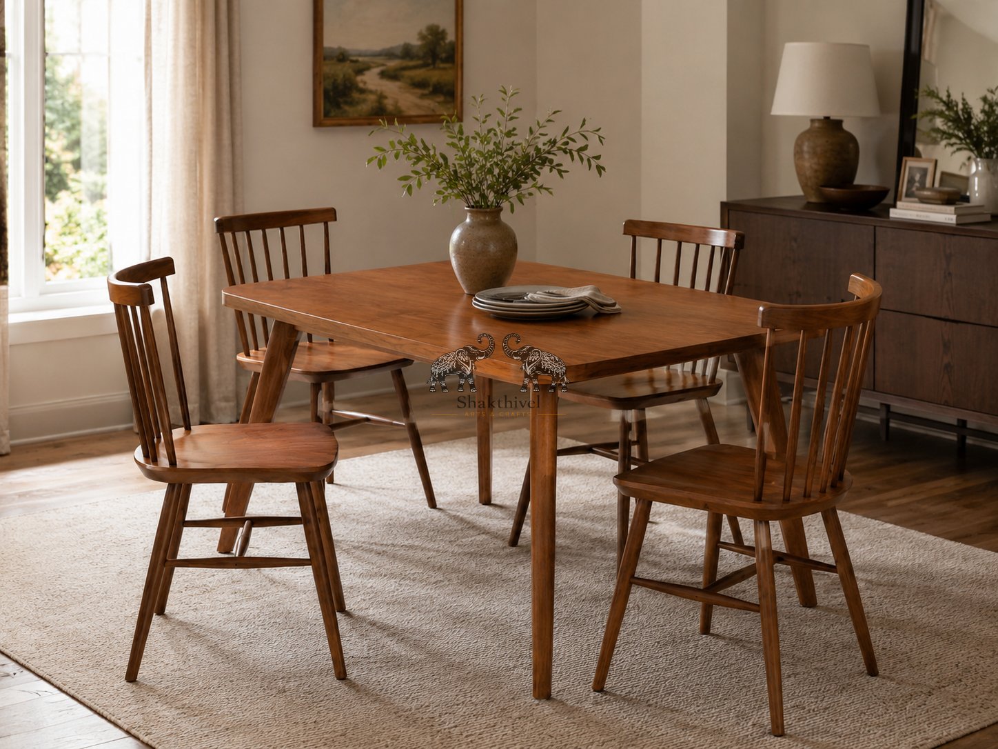 Rustic Modern Teak Dining Set